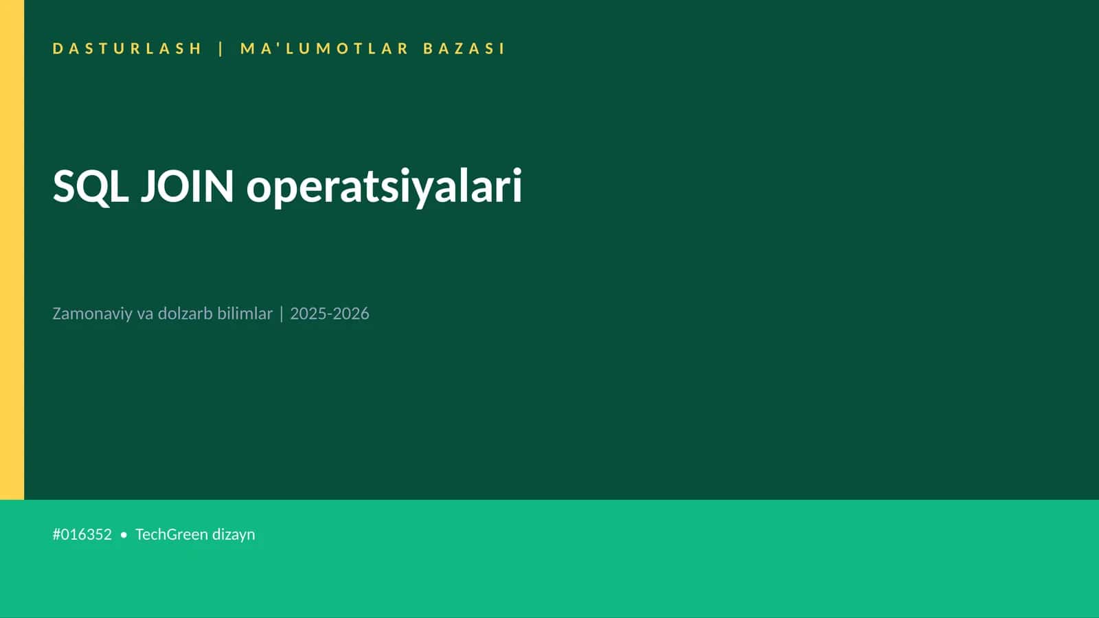 SQL JOIN operatsiyalari