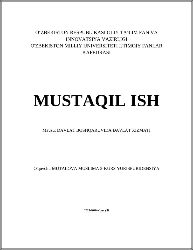 DAVLAT XIZMATI