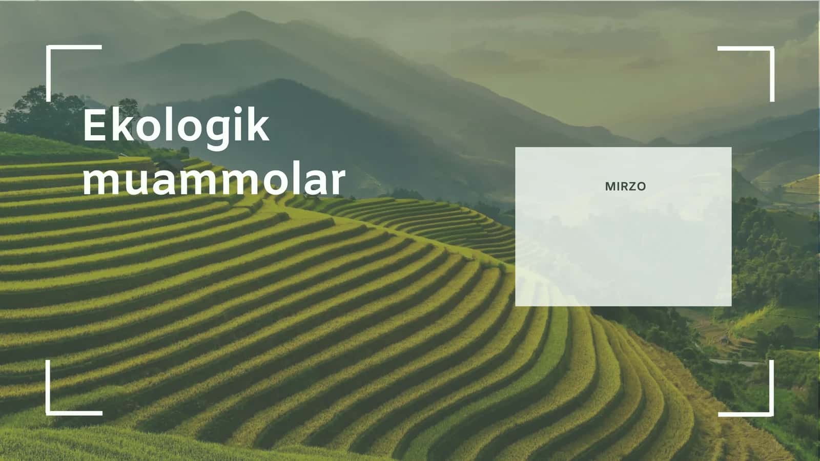 Ekologik Muammolar 1