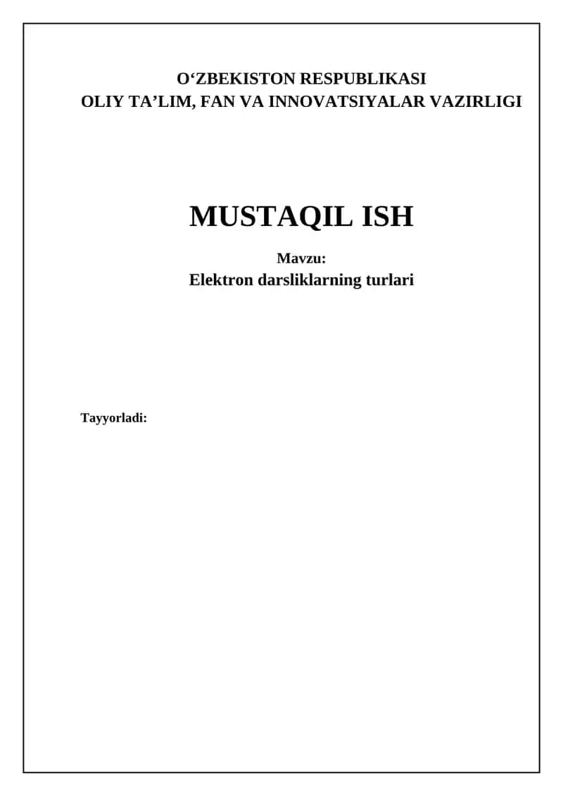 Elektron darsliklarning turlari va formatlari