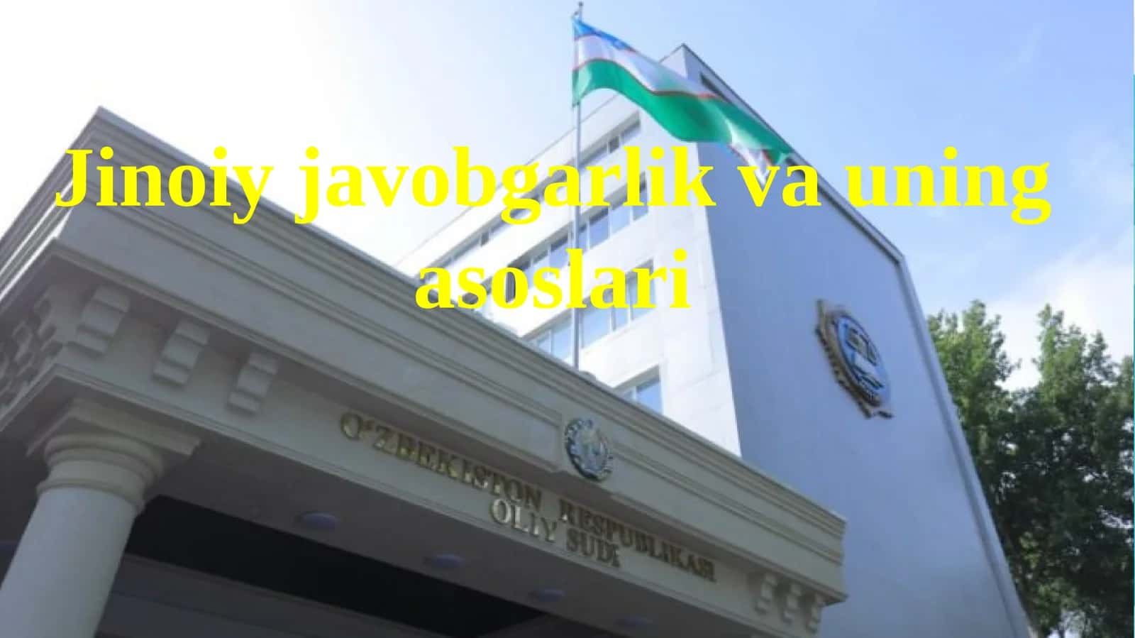 Jinoiy javobgarlik va uning asoslari