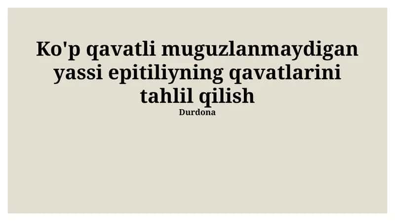 Yassi epitiliyning tuzilishi