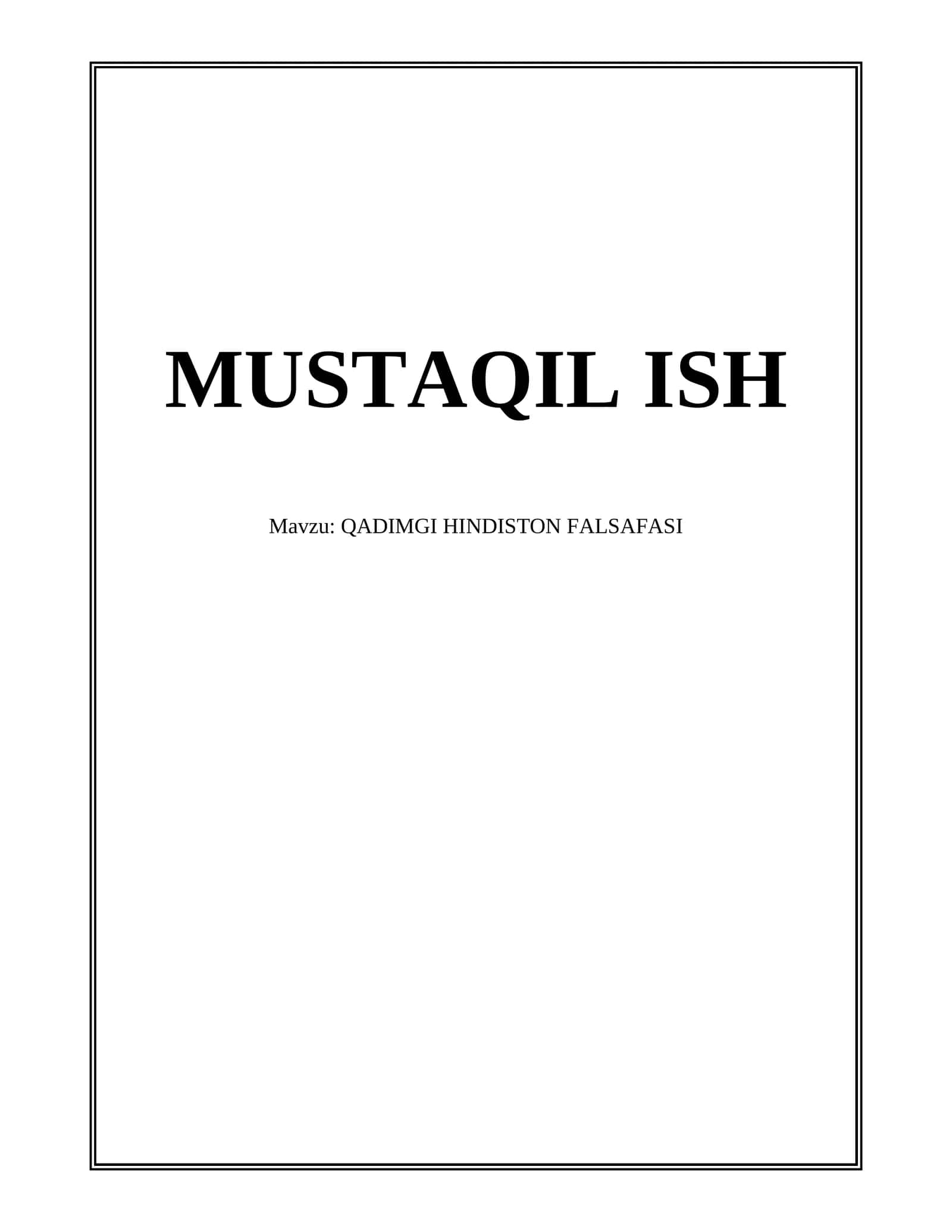 QADIMGI HINDISTON FALSAFASI