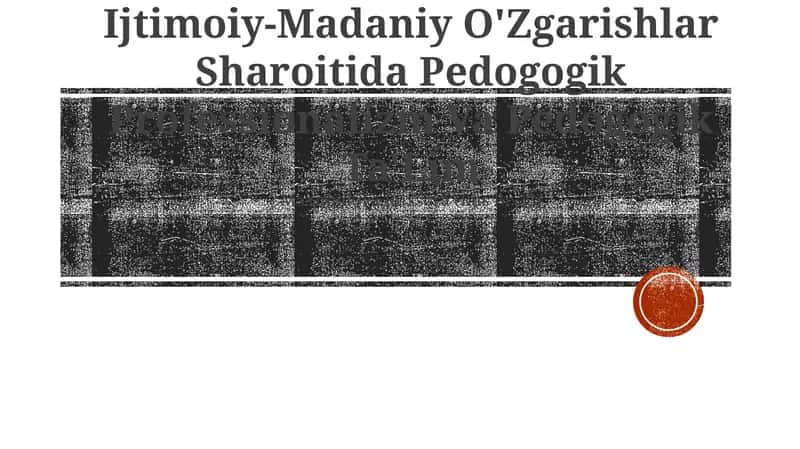 Pedogogik Professionalizm Va Pedogogik Ta'lim