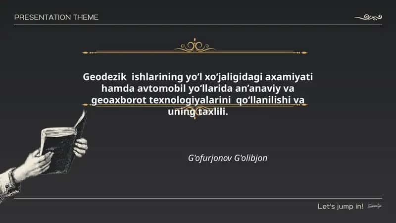 Geodezik ishlarining yo‘l xo‘jaligidagi axamiyati