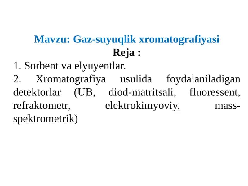 Gaz-suyuqlikxromatografiyasi