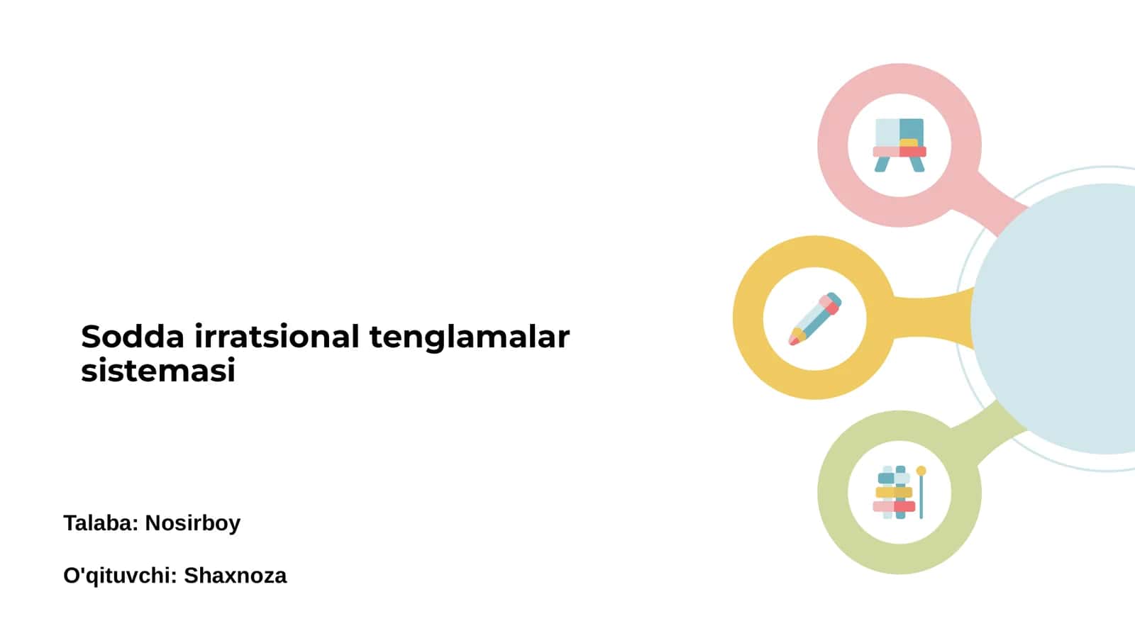 Sodda irratsional tenglamalar sistemasi