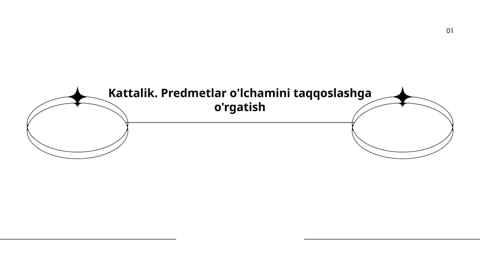 Kattalik. Predmetlar o'lchamini taqqoslashga o'rgatish