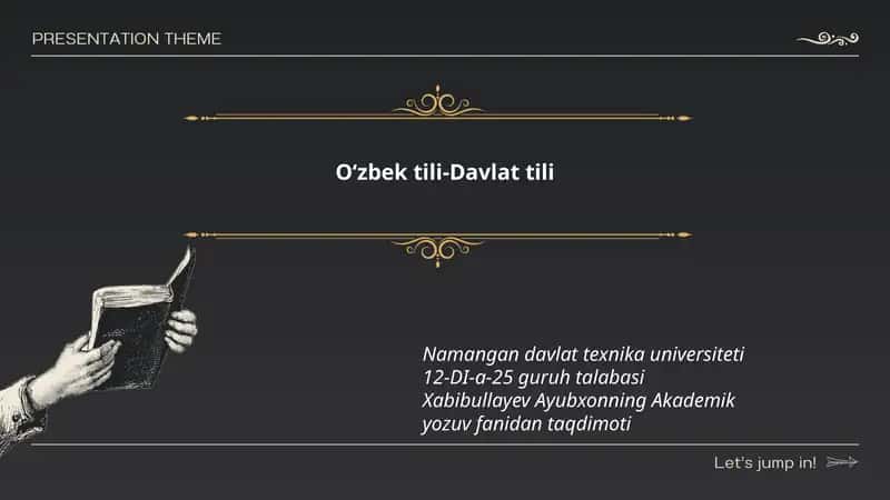 Oʻzbek tili-Davlat tili