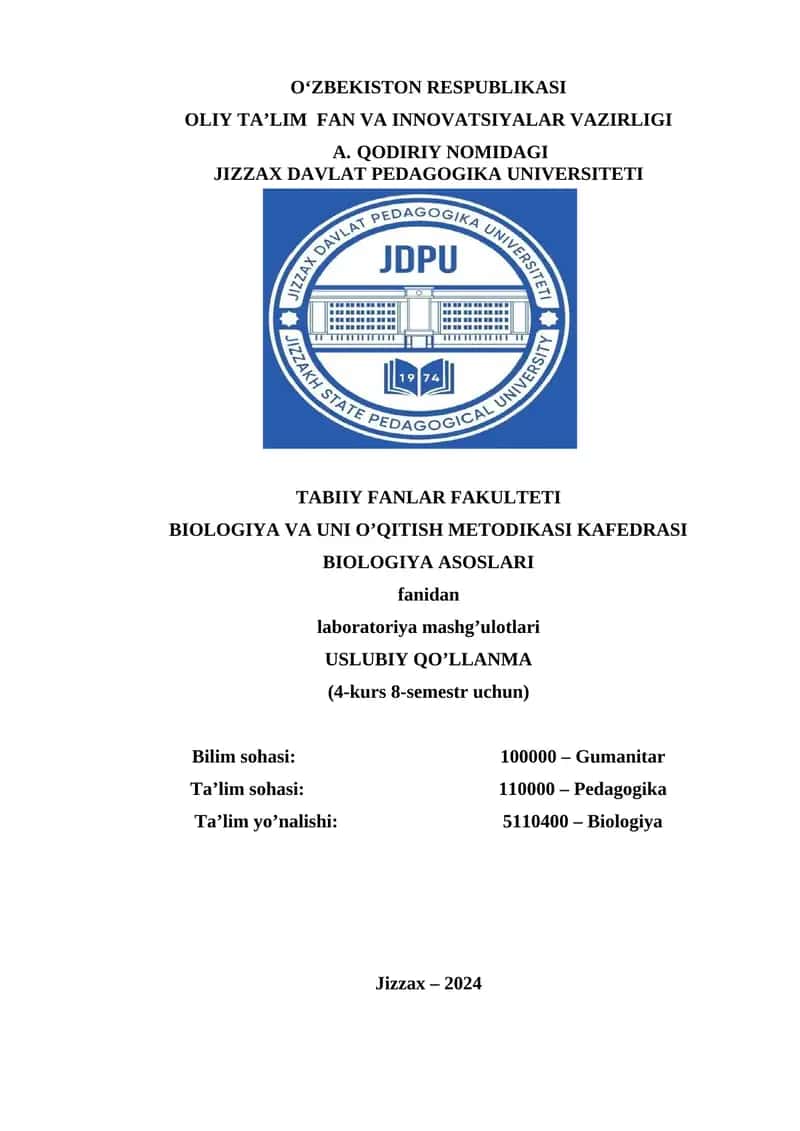 BIOLOGIYA ASOSLARI