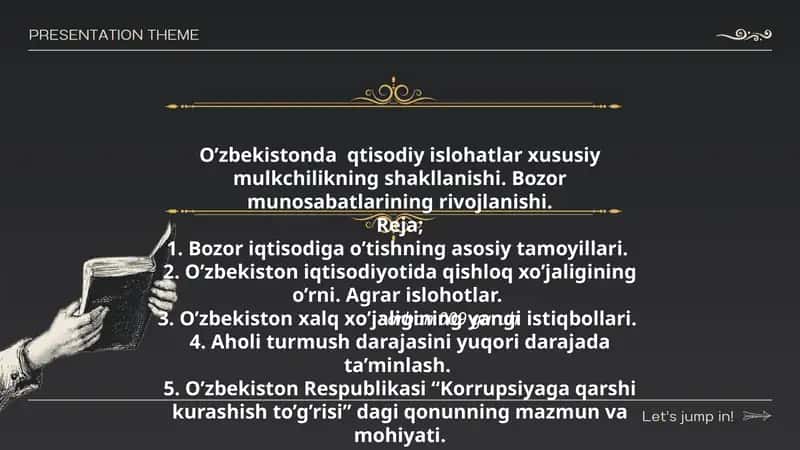 O'zbekistonda qtisodiy islohatlar xususiy mulkchilikning shakllanishi