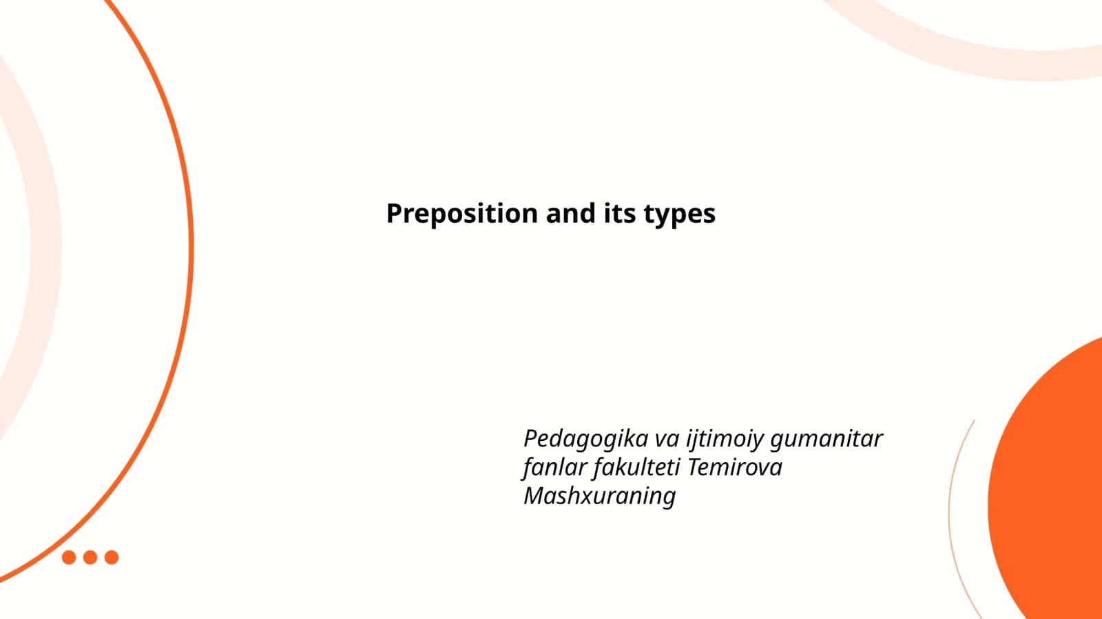 Prepositions and Types