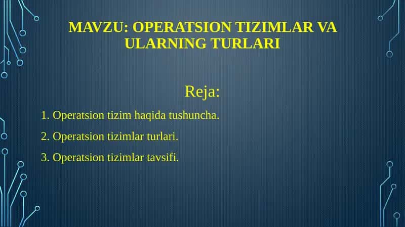 Operatsion tizimlar