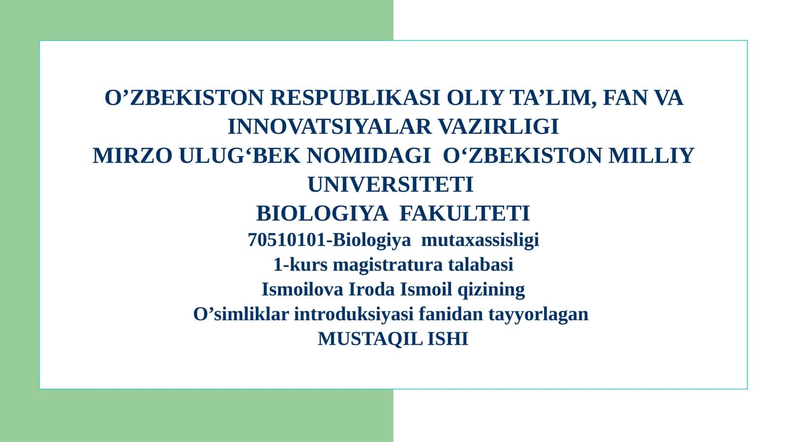 O'simlik urug'larining unishiga tashqi muhit omillarining ta’sirini o'rganish