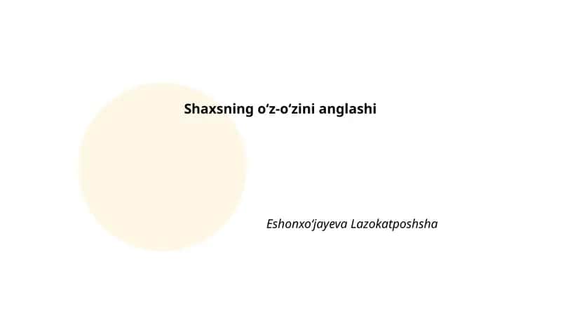 O'zini Anglash