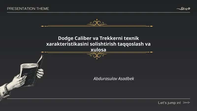 Dodge Caliber va Trekkerni texnik xarakteristikasini solishtirish taqqoslash va xulosa