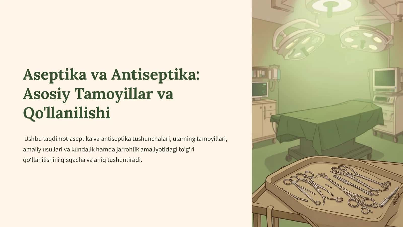 Aseptika va Antiseptika Asosiy Tamoyillar va Qo'llanilishi