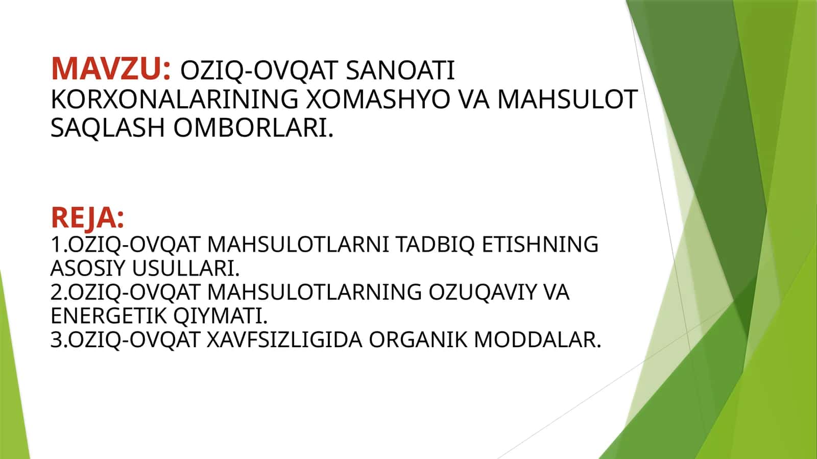 OZIQ-OVQAT SANOATI