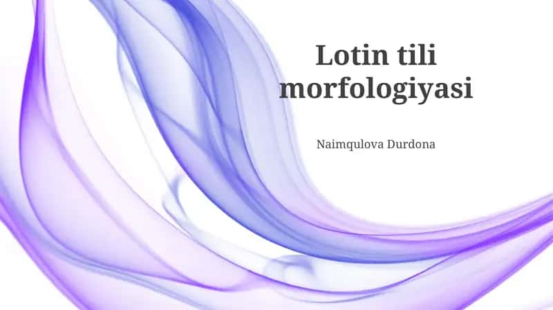Lotin tili morfologiyasi