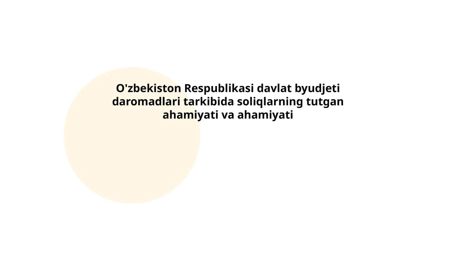 Soliq tushumlarining davlat byudjeti daromadlaridagi ulushi