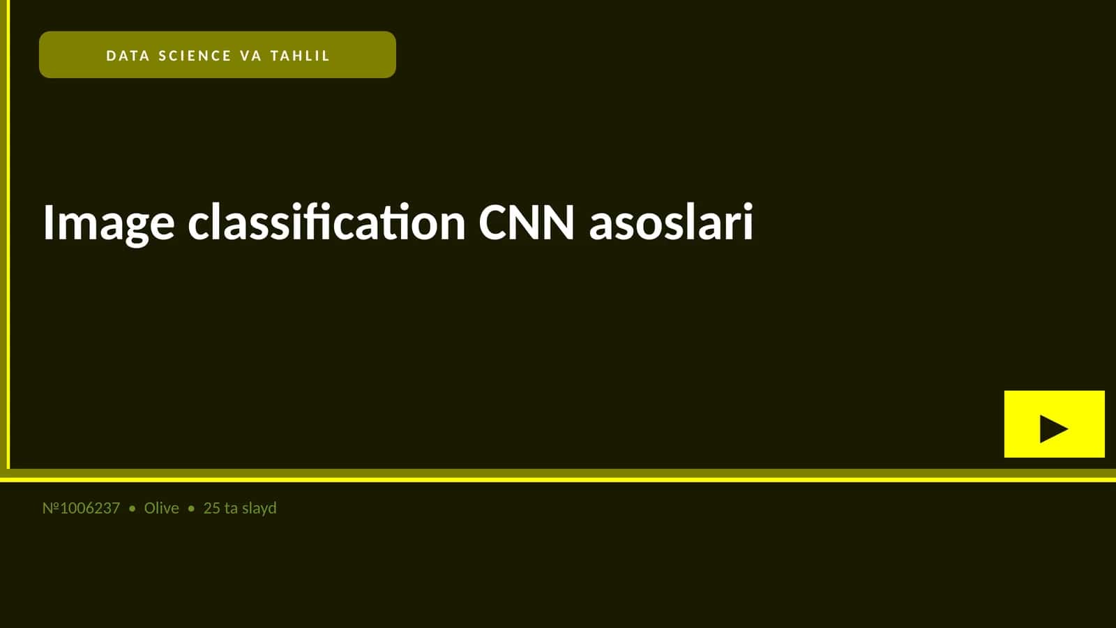 Image classification CNN asoslari
