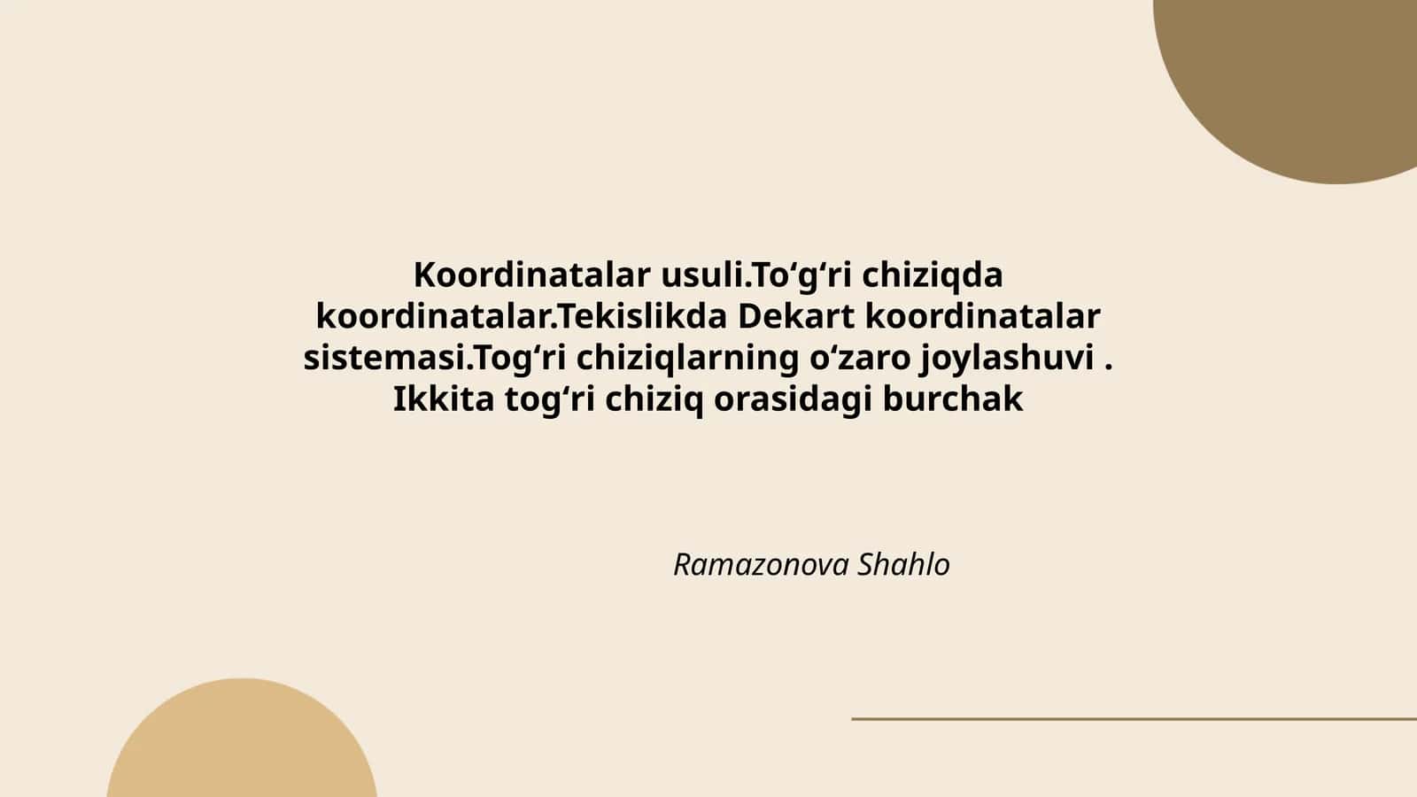 Koordinatalar usuli