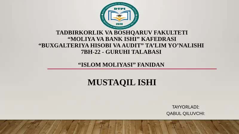Islom Moliyasida Ijara Shartnomasi va Turlari