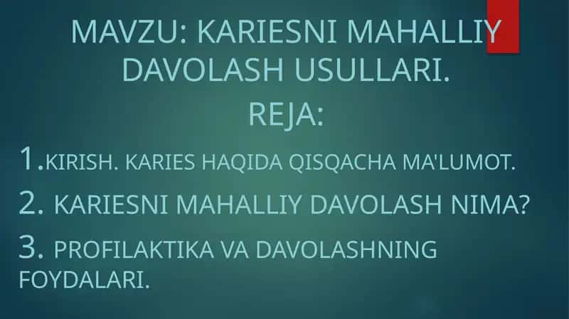 Kariesnimahalliydavolashusullari