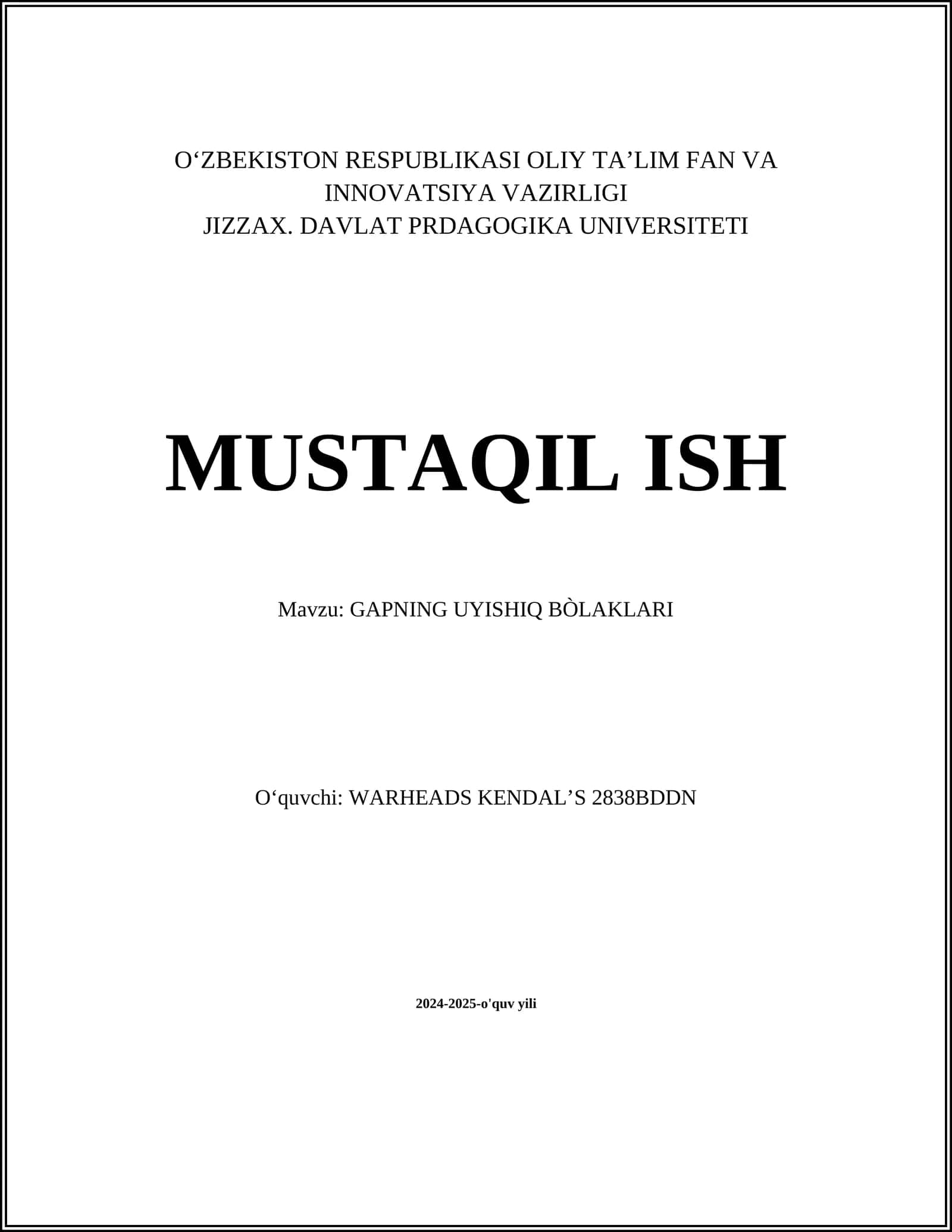 G'ishtli devor o'ynash