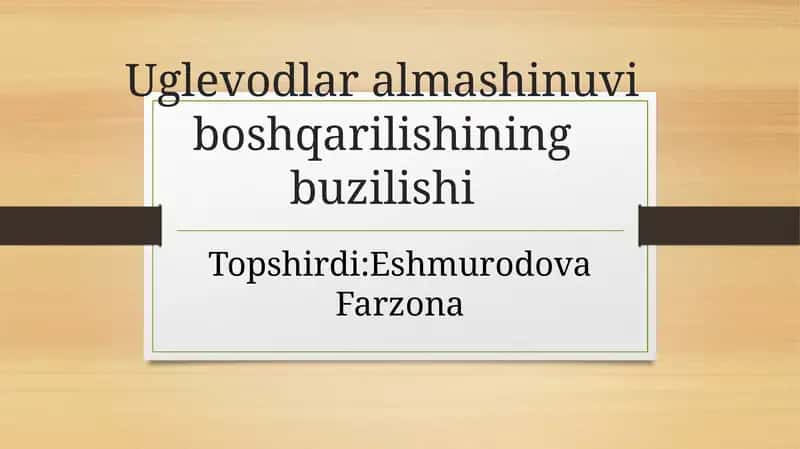 Uglevodlar almashinuvi boshqarilishining buzilishi