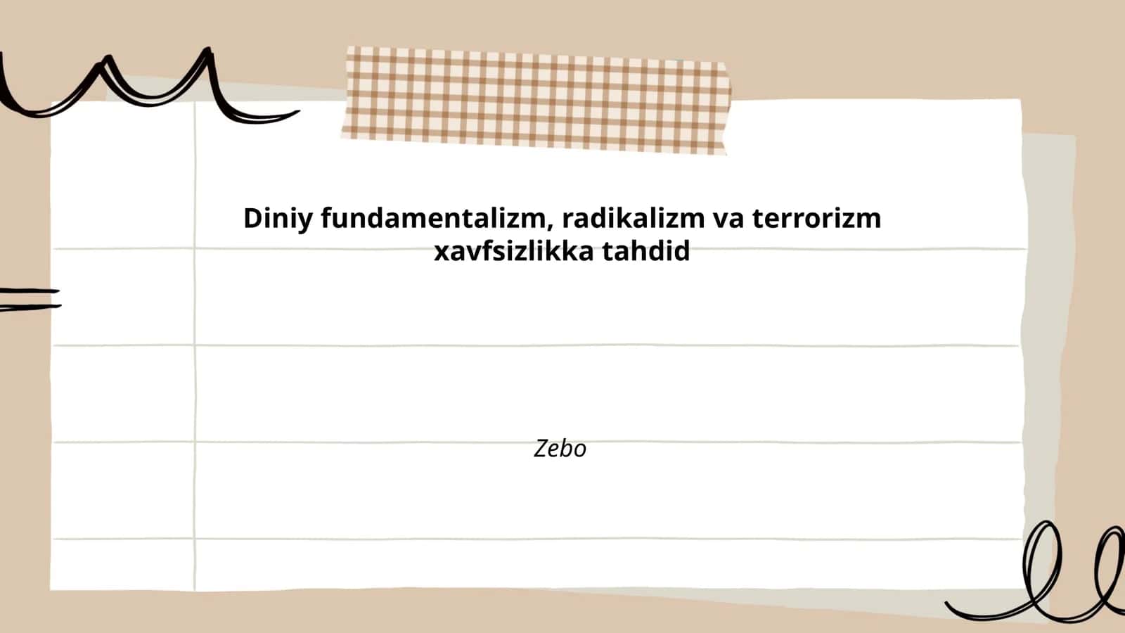 Diniy fundamentalizm, radikalizm va terrorizm xavfsizlikka tahdid