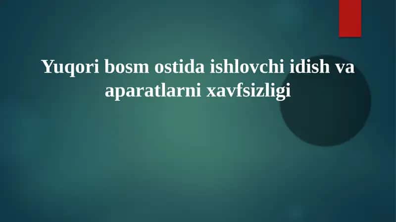 Bosimli idishlar va apparatlar