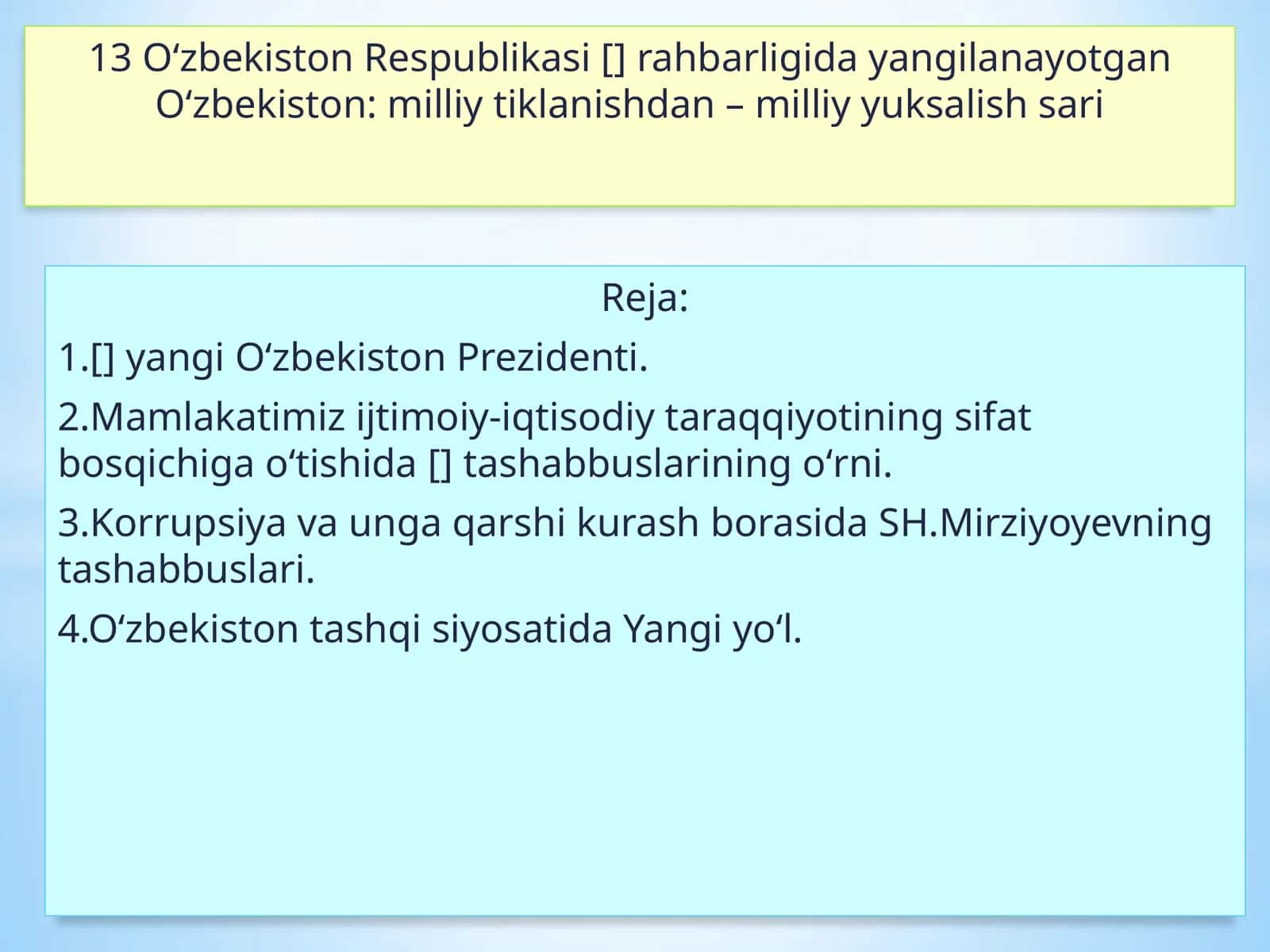 yangilanayotgan О‘zbekiston: milliy tiklanishdan – milliy yuksalish sari
