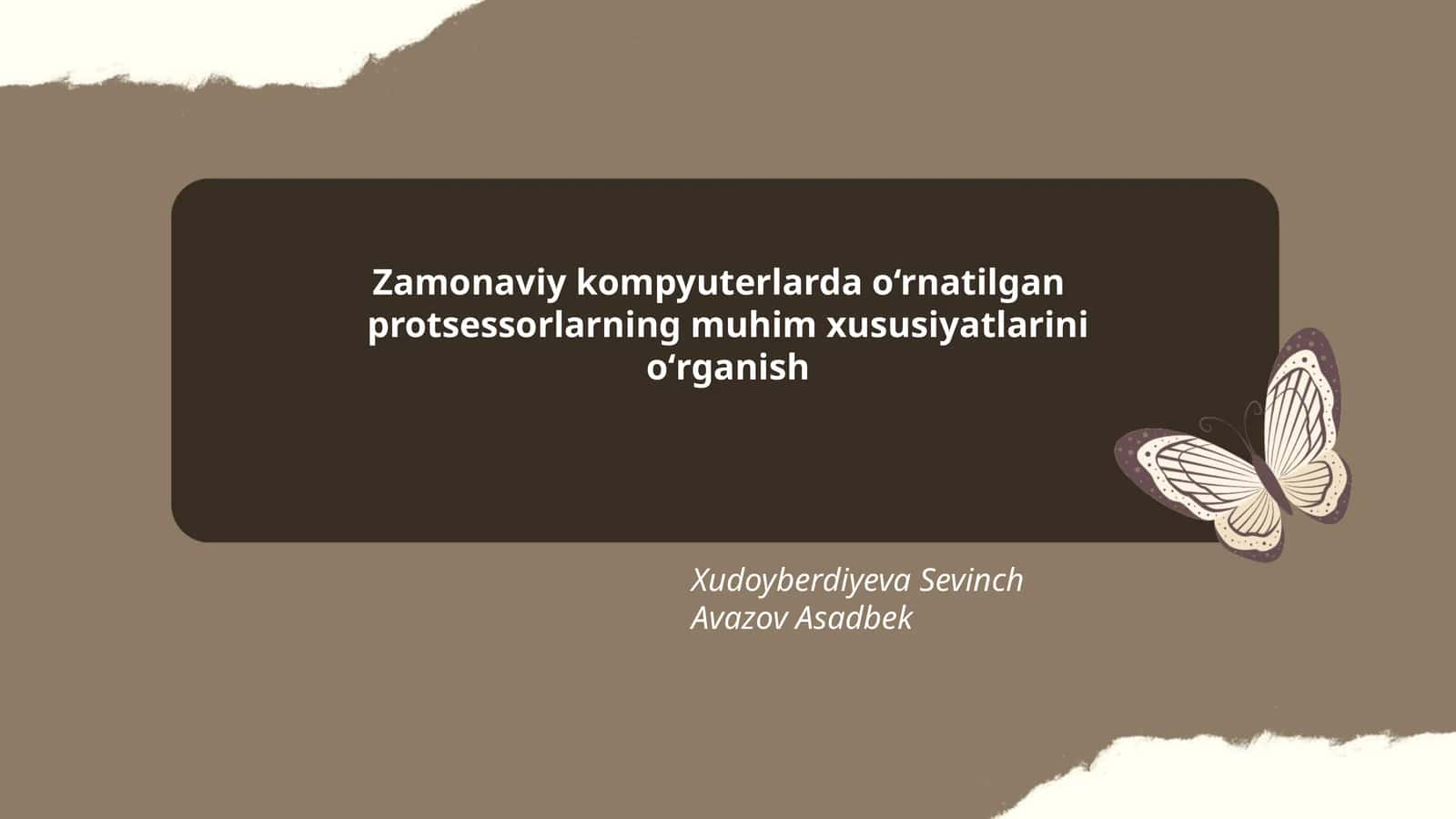 Zamonaviy kompyuterlarda o‘rnatilgan protsessorlarning muhim xususiyatlarini oʻrganish