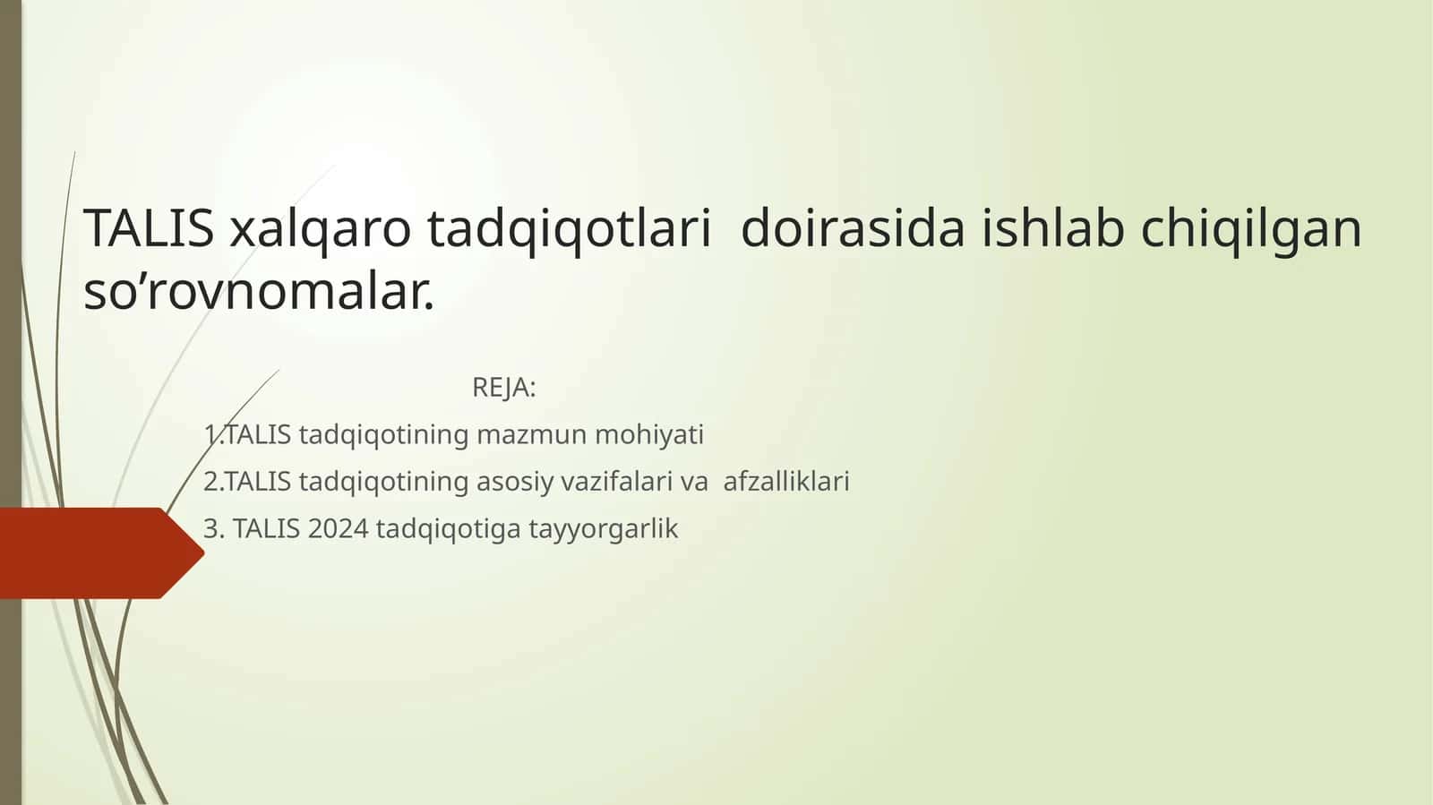 TALIS xalqaro tadqiqotlari