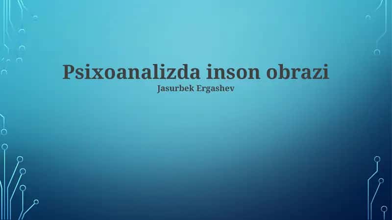 Psixoanalizda inson obrazi
