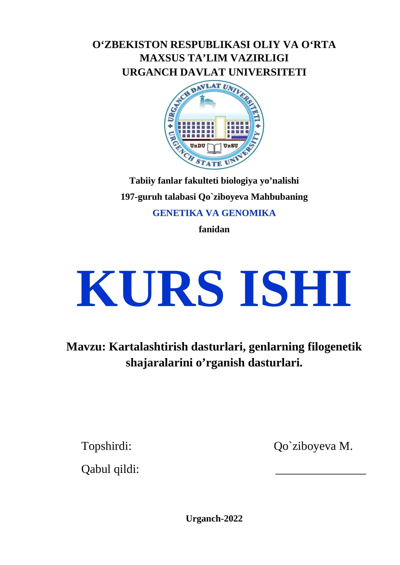 Kartalashtirish dasturlari, genlarning filogenetik shajaralarini o’rganish
