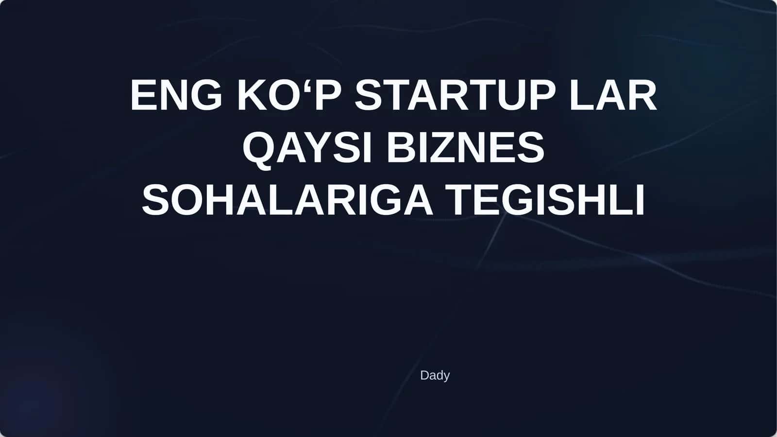 Moliyaviy texnologiyalar va sog'liqni saqlashdagi startuplarning o'sish sur'atlari