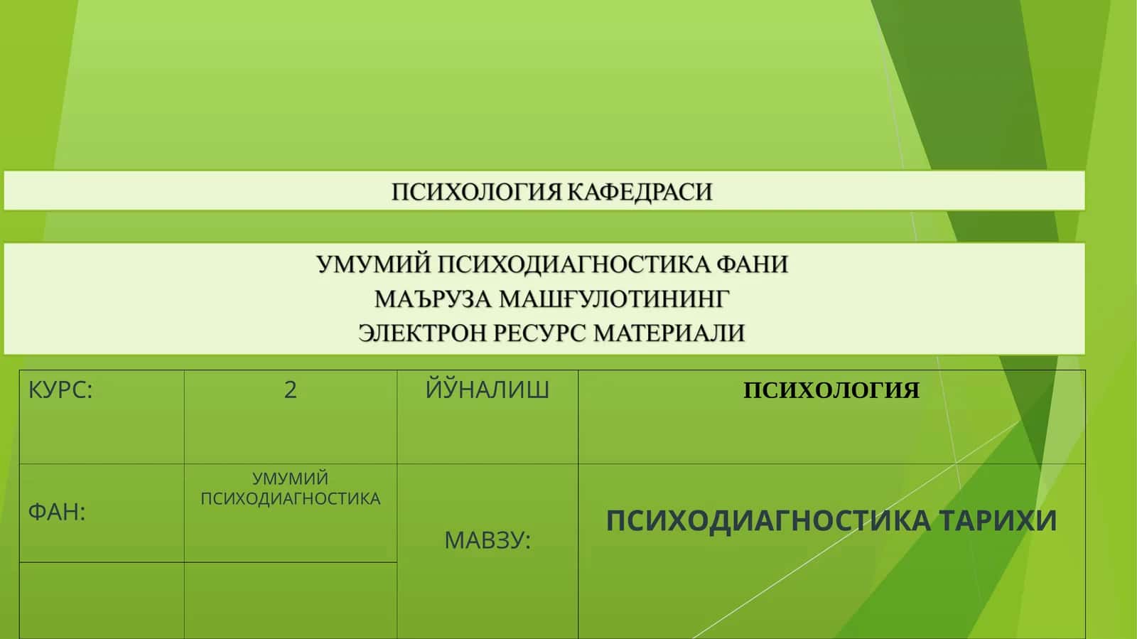 Психодиагностика тарихи