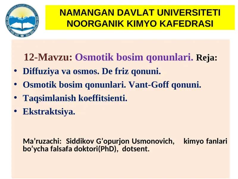 Osmotik bosim qonunlari