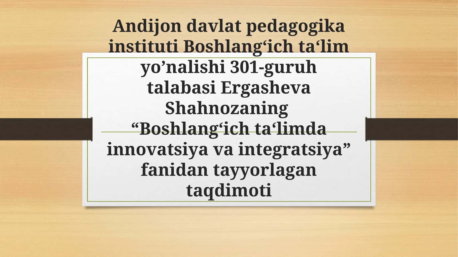 Ona tili darslaridainnovatsiyava integratsiya asosida o‘quvchilarningnutqiykompetensiyalaridanyozishni rivojlantirish texnologiyalari