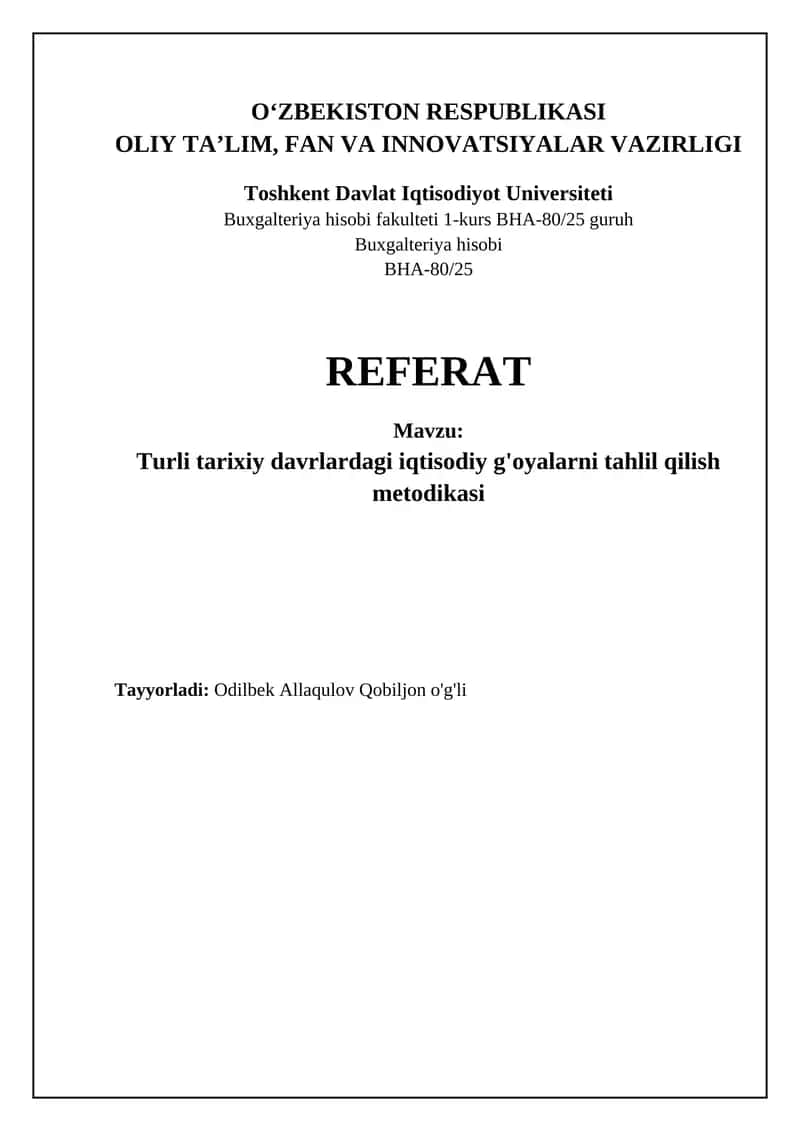 Tahlil qilish metodikasi