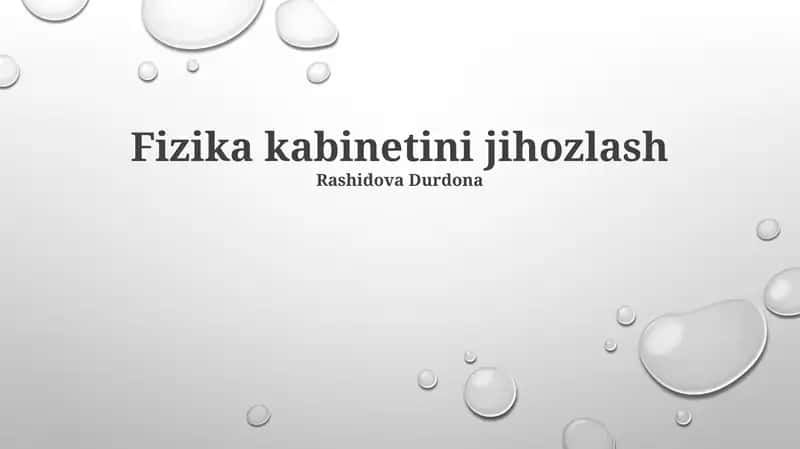 Fizika kabinetini jihozlash