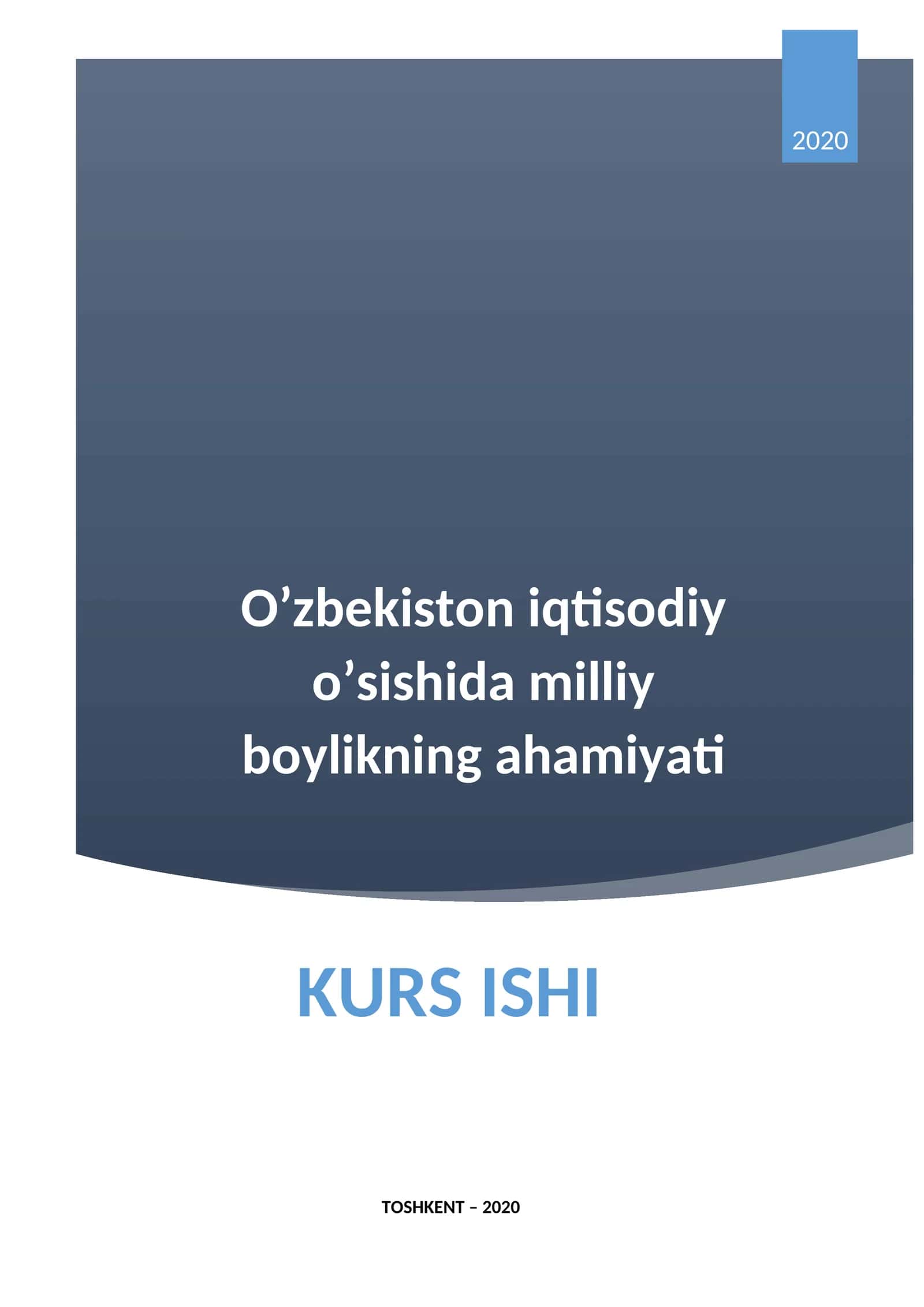 Kurs ishi mavzusining dolzarbligi