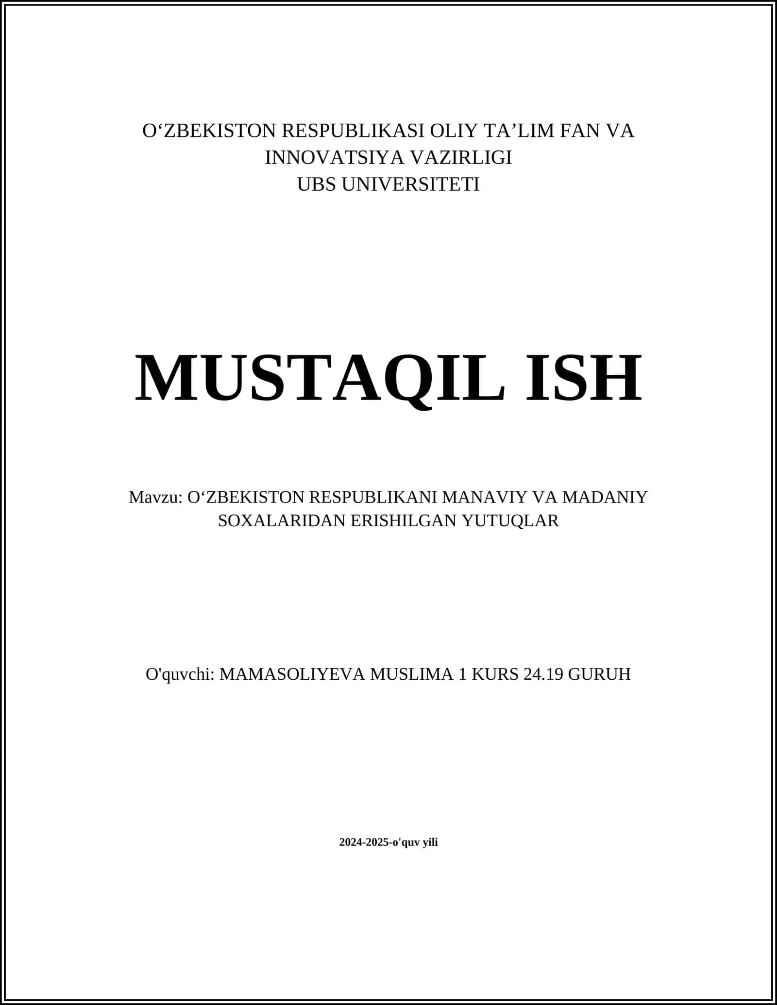 O'zbekistonning milliy merosini asrash va tiklash dasturlari