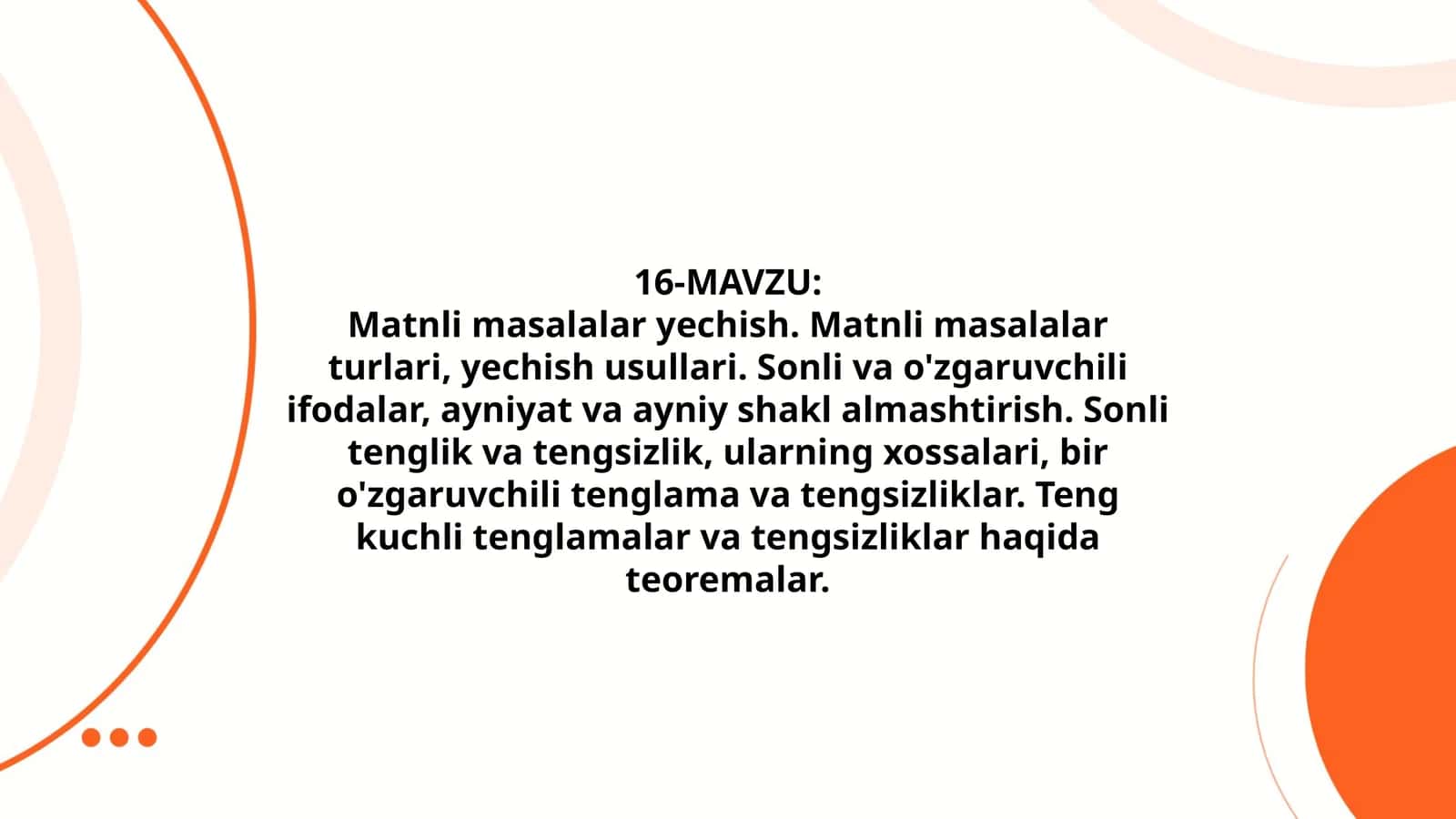 Matnli masalalar yechish