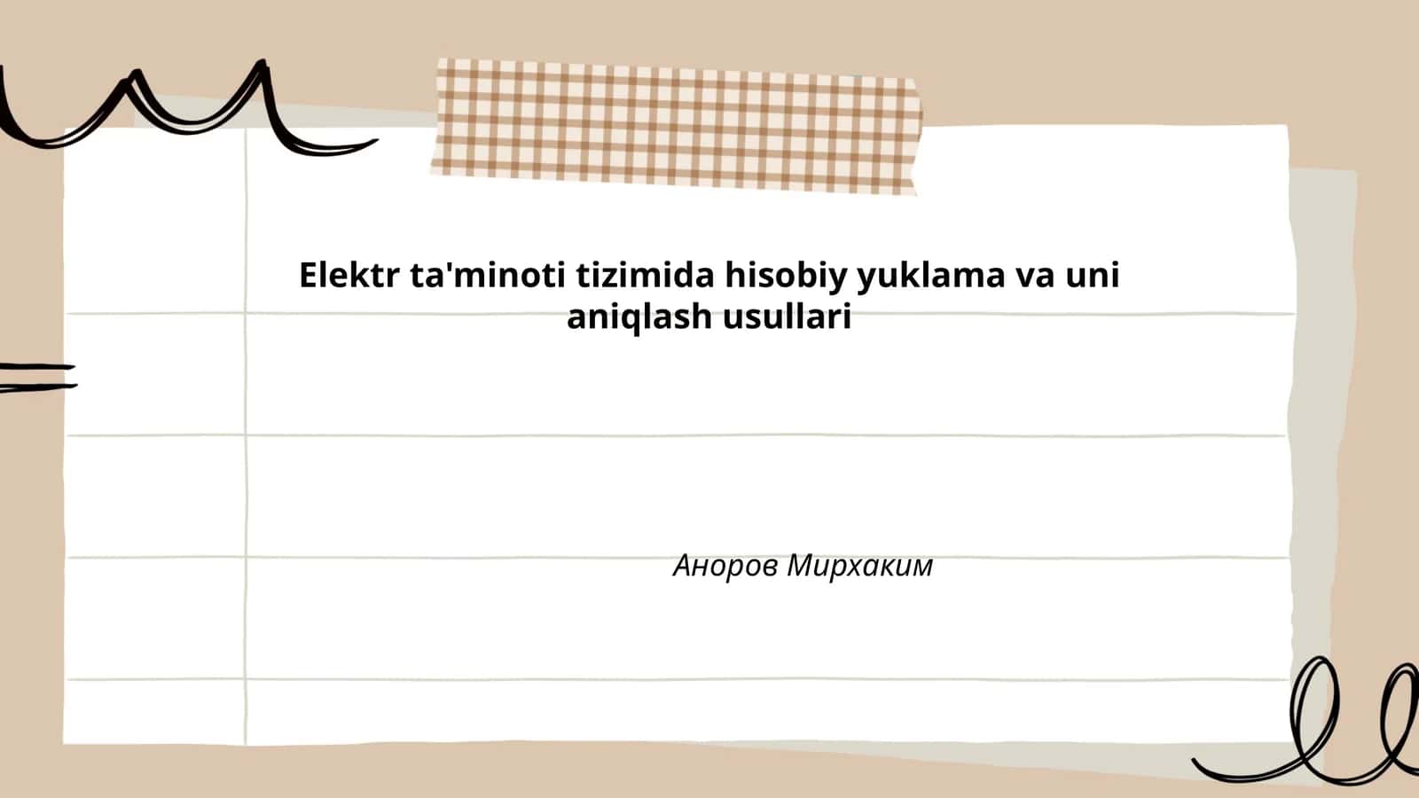 Elektr ta'minoti tizimida hisobiy yuklama va uni aniqlash usullari