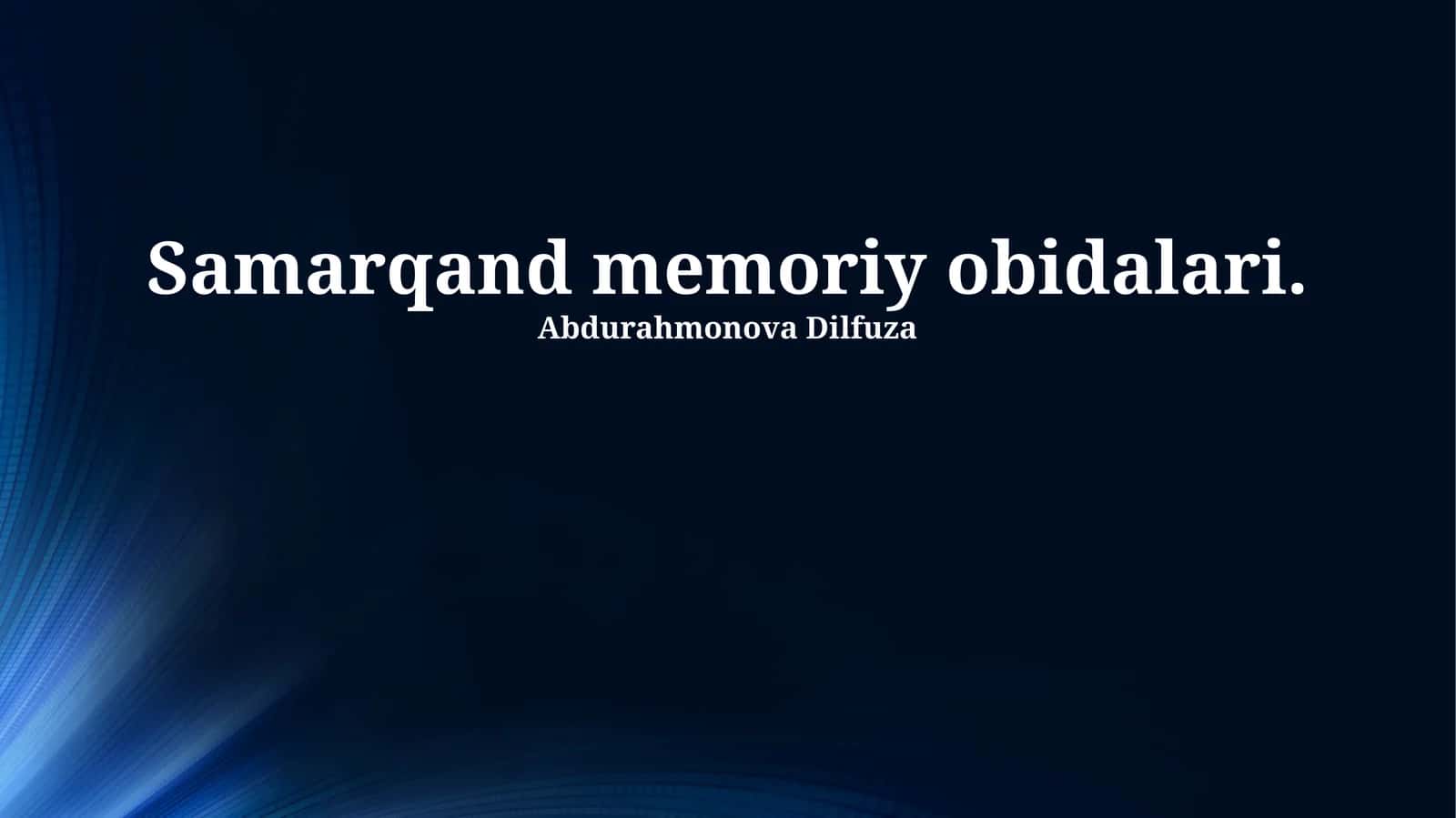 Samarqand memoriy obidalari