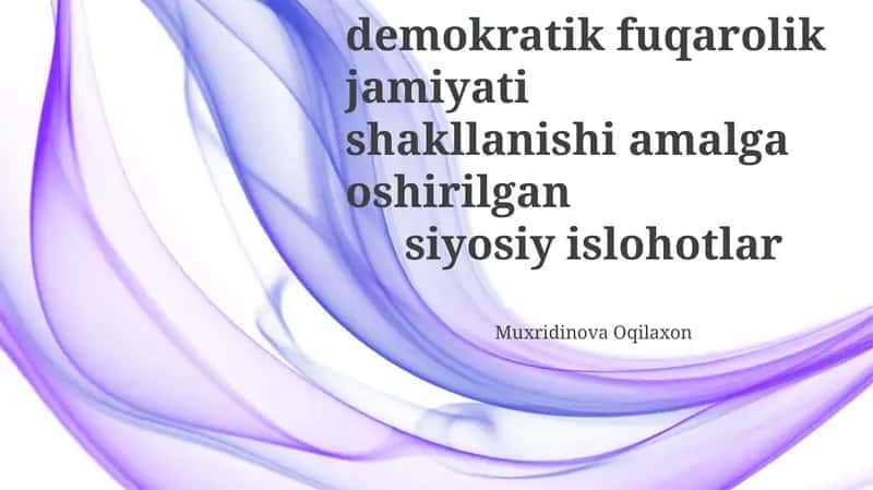 O'zbekistonda demokratik fuqarolik jamiyati