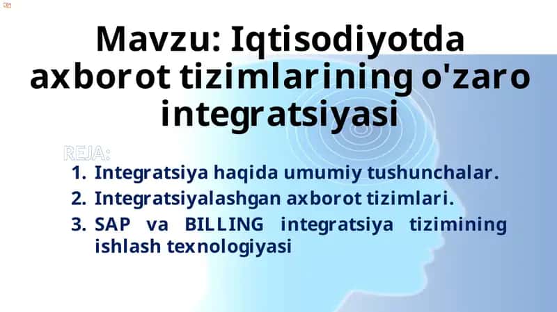 Iqtisodiyotda axborot tizimlarining o'zaro integratsiyasi